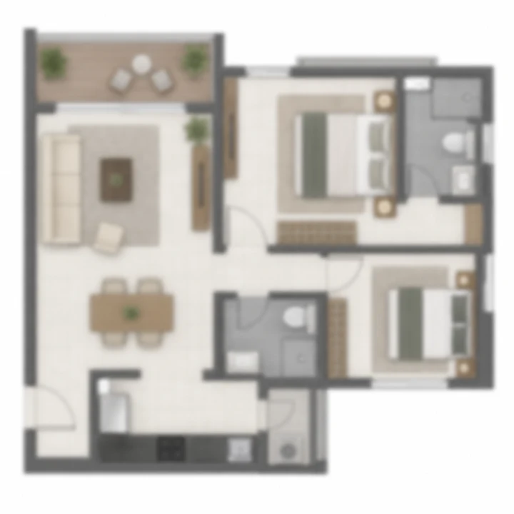 Concorde Electronic City 2 BHK indicative floor plan Concorde Electronic City 2 BHK indicative floor plan